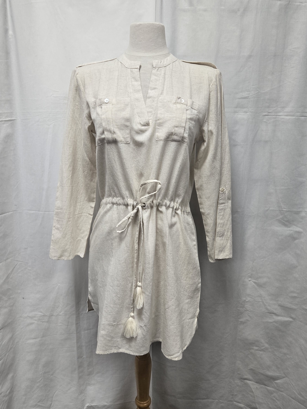 Coco + Carmen Cream Drawstring Tunic
